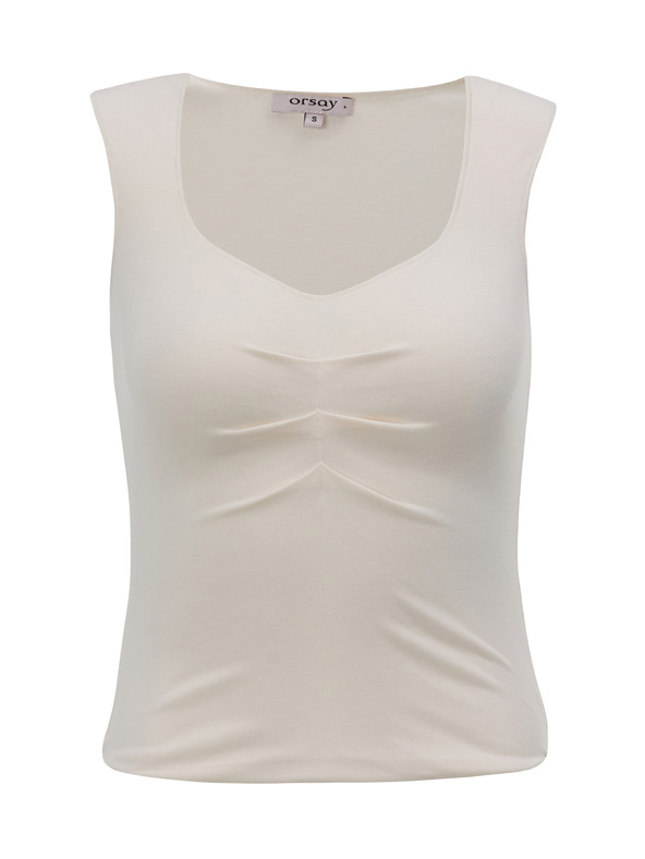 Orsay Krémové dámske tielko s riasením ORSAY