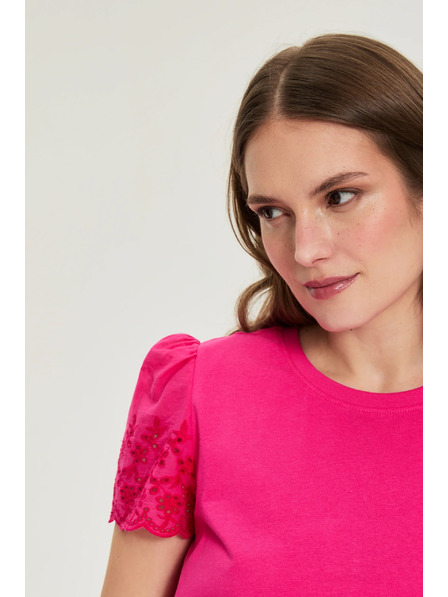 Moodo Hladké tričko fuchziové Moodo