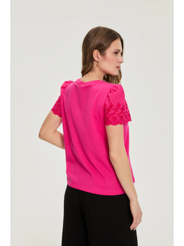 Moodo Hladké tričko fuchziové Moodo