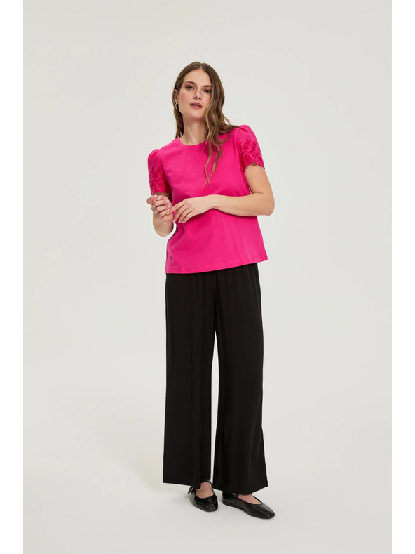 Moodo Hladké tričko fuchziové Moodo