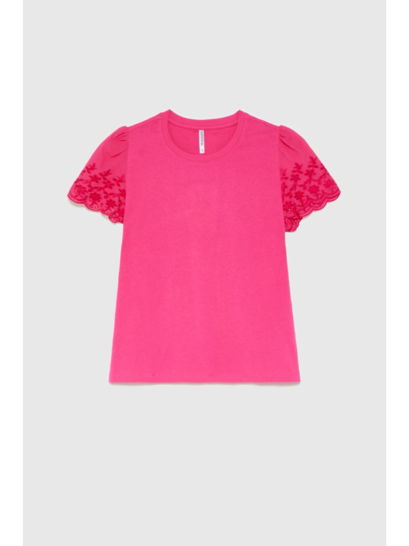 Moodo Hladké tričko fuchziové Moodo