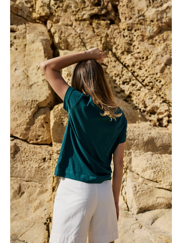 Moodo Bavlnené tričko s potlačou zelené Moodo