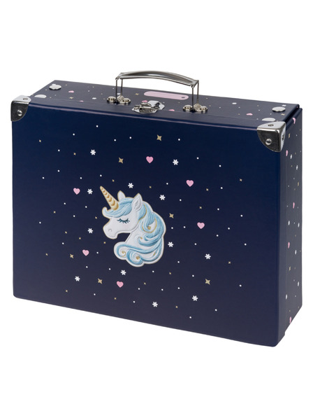 BAAGL  BAAGL Skladací školský kufrík Unicorn Gold s kovaním
