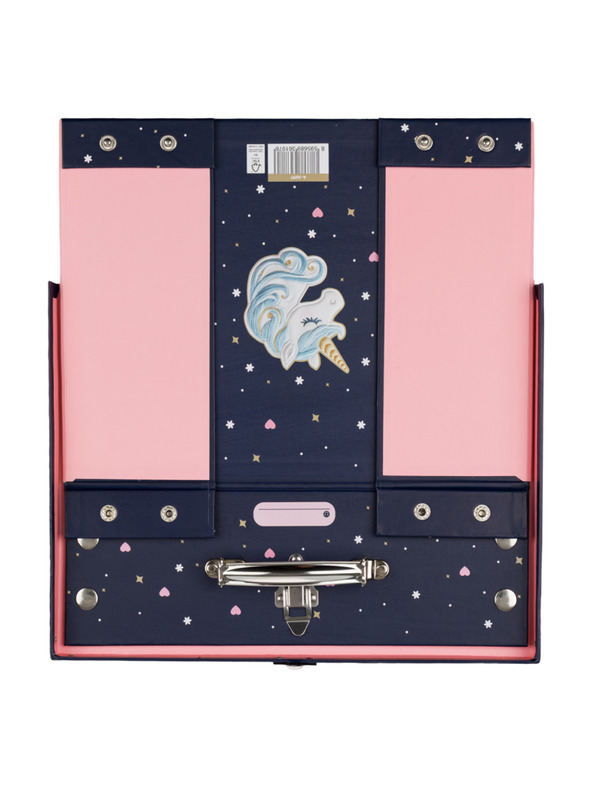 BAAGL  BAAGL Skladací školský kufrík Unicorn Gold s kovaním