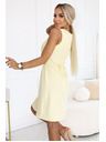 numoco VICTORIA Lichobežníkové šaty bez rukávov s páskom - masláková žltá