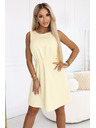 numoco VICTORIA Lichobežníkové šaty bez rukávov s páskom - masláková žltá