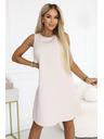 numoco VICTORIA Trapézové šaty bez rukávov s páskom - béžové