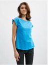 Orsay Modré dámske tričko s volánom ORSAY