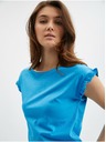 Orsay Modré dámske tričko s volánom ORSAY
