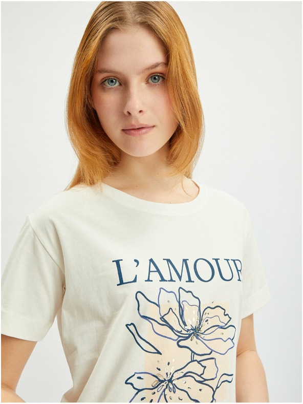 Orsay Krémové dámske tričko ORSAY