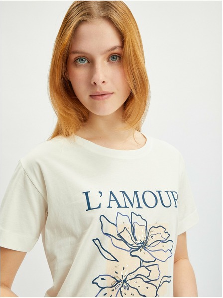 Orsay Krémové dámske tričko ORSAY