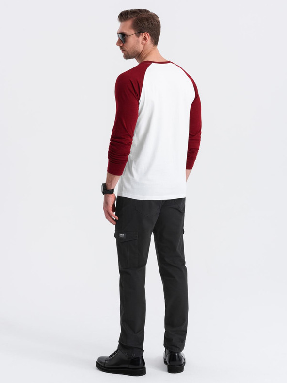 Ombre Clothing Čierne pánske cargo nohavice Ombre Oblečenie