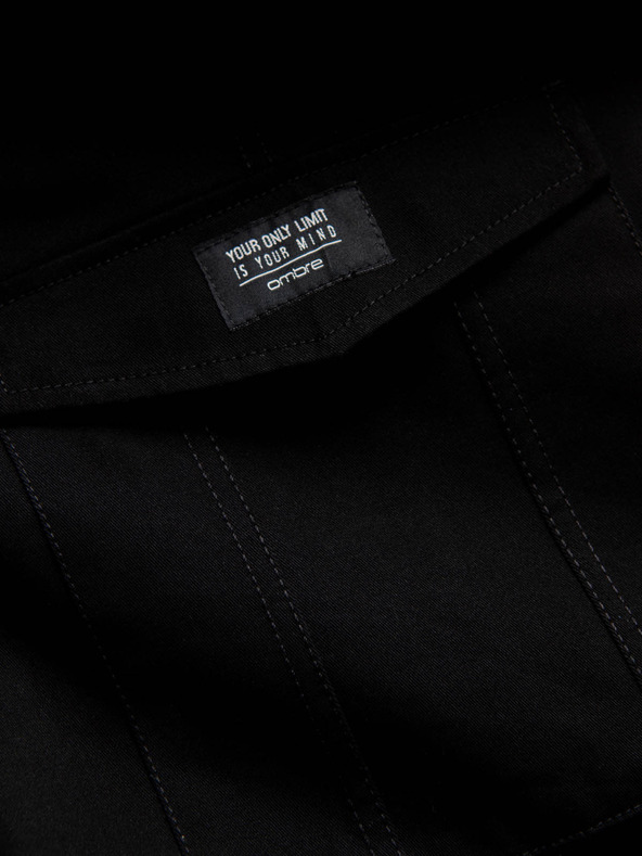 Ombre Clothing Čierne pánske cargo nohavice Ombre Oblečenie