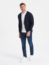 Ombre Clothing Tmavomodrý pánsky sveter s vreckami Ombre Clothing
