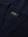 Ombre Clothing Tmavomodrý pánsky sveter s vreckami Ombre Clothing
