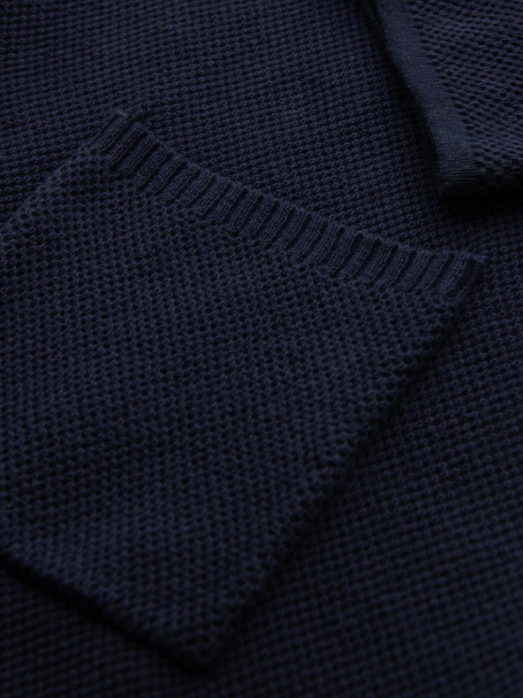 Ombre Clothing Tmavomodrý pánsky sveter s vreckami Ombre Clothing