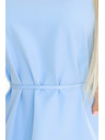 numoco 296-12 VICTORIA Trapézové šaty bez rukávov s páskom - klasika s moderným šmrncom - svetlo modré