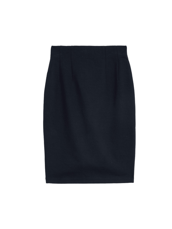 Marks & Spencer Žerzejová puzdrová sukňa po kolená Marks & Spencer námorná modrá