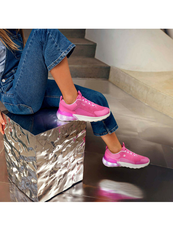 Geox Růžové dievčenské tenisky Geox Activart illuminus