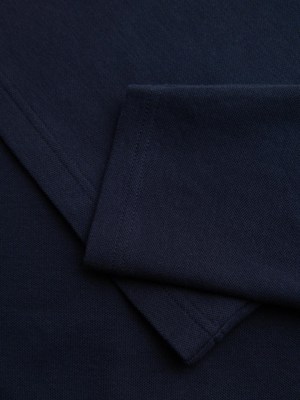 Ombre Clothing Pánske tričko BASIC s dlhým rukávom a polo golierom - tmavo modré V3 OM-POBL-0162 Ombre Clothing