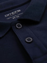Ombre Clothing Pánske tričko BASIC s dlhým rukávom a polo golierom - tmavo modré V3 OM-POBL-0162 Ombre Clothing