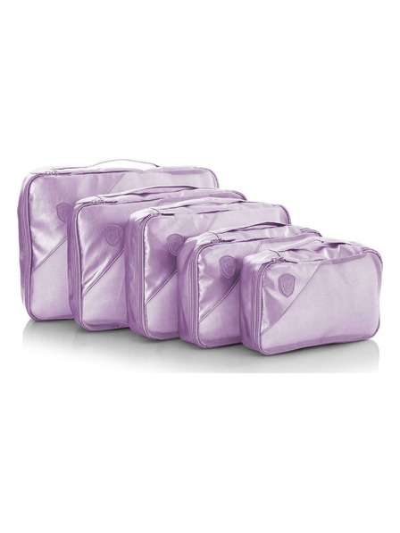 Heys Heys Metallic Packing Cube 5ks sada piatich cestovných tašiek vo svetlo fialovej farbe