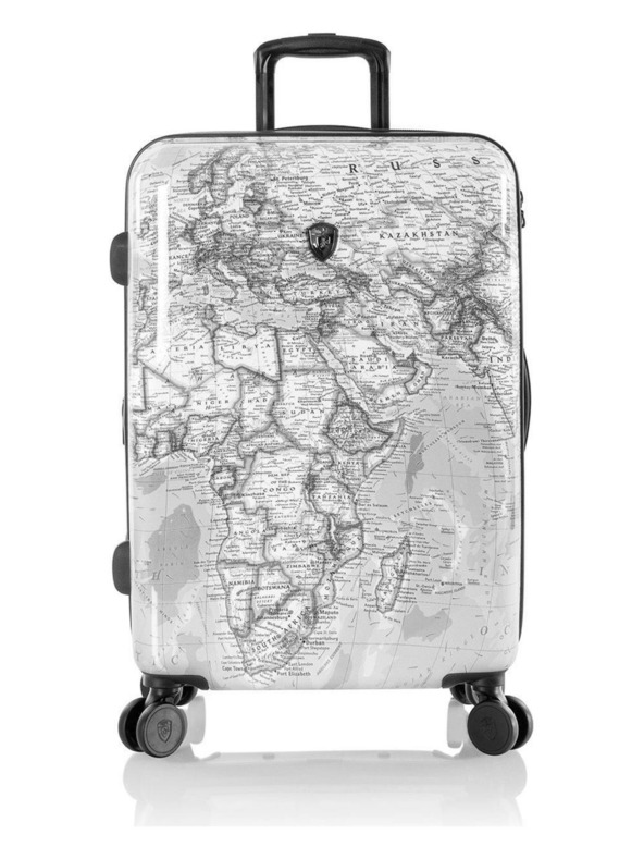 Heys Čiernobiely vzorovaný cestovný kufor Heys Journey 3G M Čiernobiela mapa