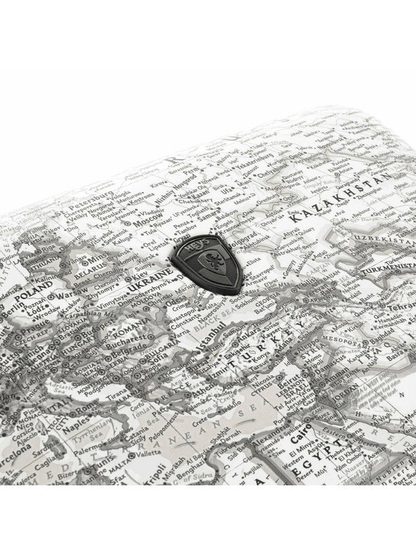 Heys Čiernobiely vzorovaný cestovný kufor Heys Journey 3G M Čiernobiela mapa