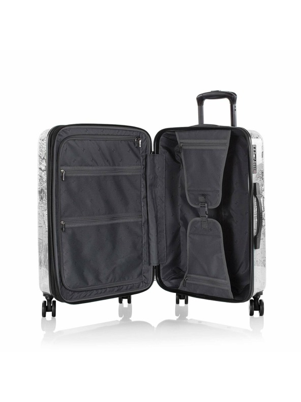 Heys Čiernobiely vzorovaný cestovný kufor Heys Journey 3G M Čiernobiela mapa