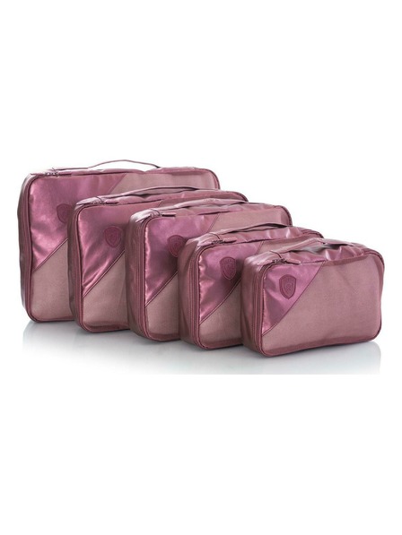Heys Sada piatich cestovných tašiek v tmavo ružovej farbe Heys Metallic Packing Cube 5pc