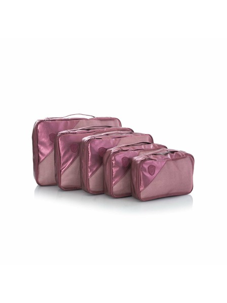 Heys Sada piatich cestovných tašiek v tmavo ružovej farbe Heys Metallic Packing Cube 5pc