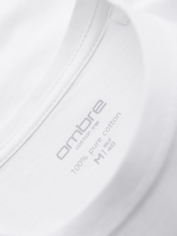 Ombre Clothing Pánske bavlnené tričká BASIC s okrúhlym výstrihom - čierna/biela/modrá V1 OM-TSBS-0268 Ombre Clothing