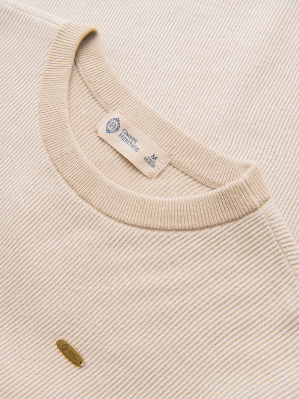 Ombre Clothing Pánska štruktúrovaná košeľa z bavlneného úpletu - biela V1 OM-TSCT-0265 Ombre Clothing