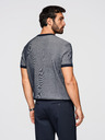 Ombre Clothing Pánske tričko zo štruktúrovaného bavlneného úpletu - tmavo modré V2 OM-TSCT-0265 Ombre Clothing