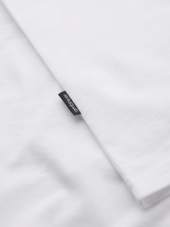 Ombre Clothing Pánska bavlnená trička BASIC s V výstrihom - 3x biela V11 OM-TSBS-0281 (3x BÍLÁ) Ombre Clothing