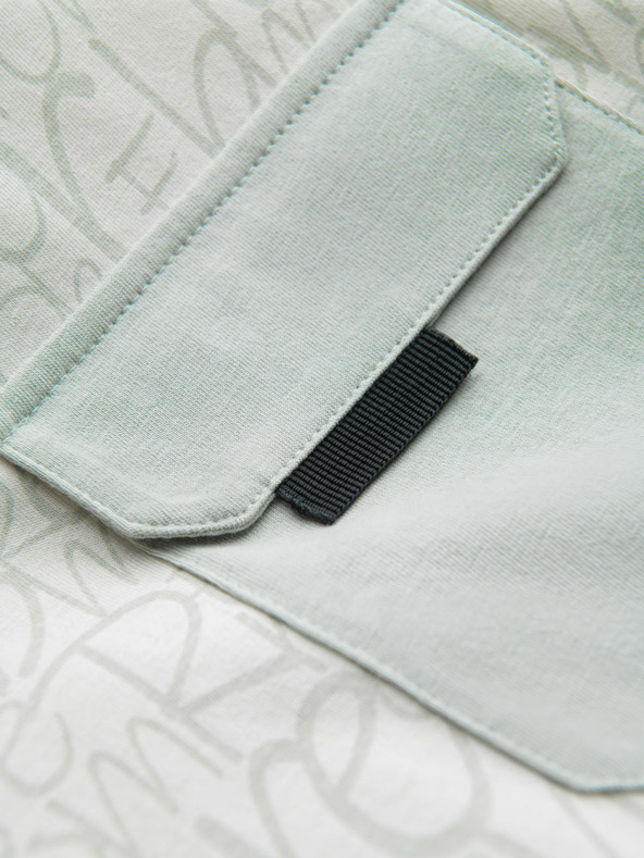 Ombre Clothing Pánske bavlnené tričko s potlačom písmen a vreckom - žltozemelené V4 S2042 Ombre Clothing