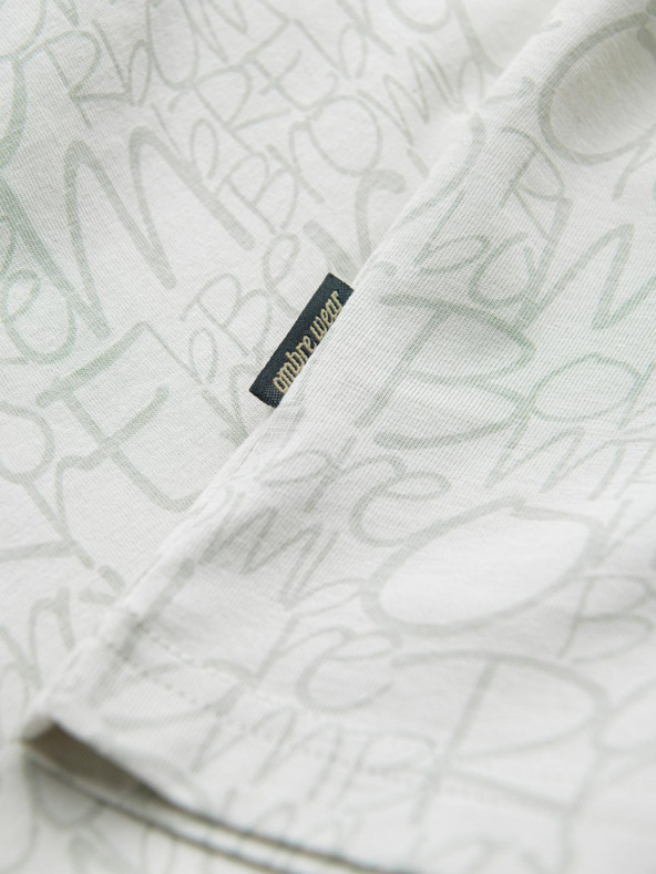 Ombre Clothing Pánske bavlnené tričko s potlačom písmen a vreckom - žltozemelené V4 S2042 Ombre Clothing