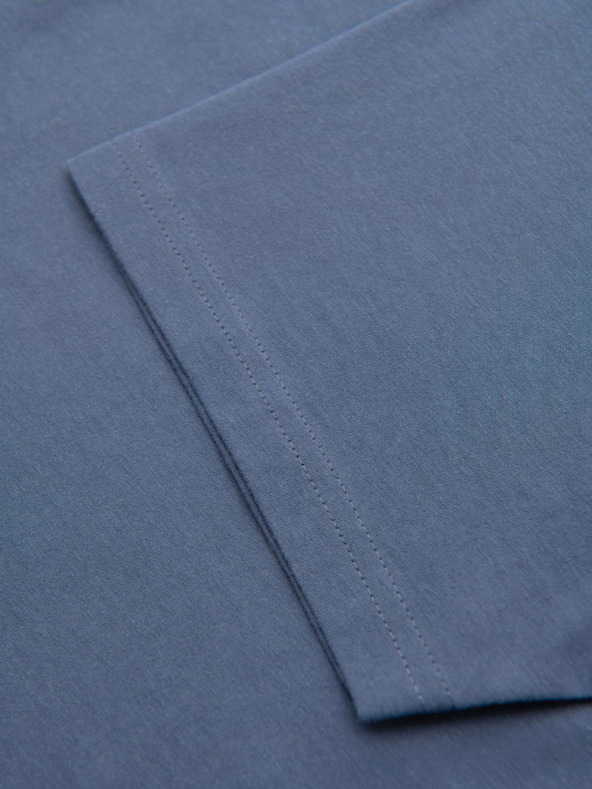 Ombre Clothing Pánske bavlnené tričko BASIC s okrúhlym výstrihom - biela/grafit/modrá džínsovina V8 OM-TSBS-0268 Ombre Clothing