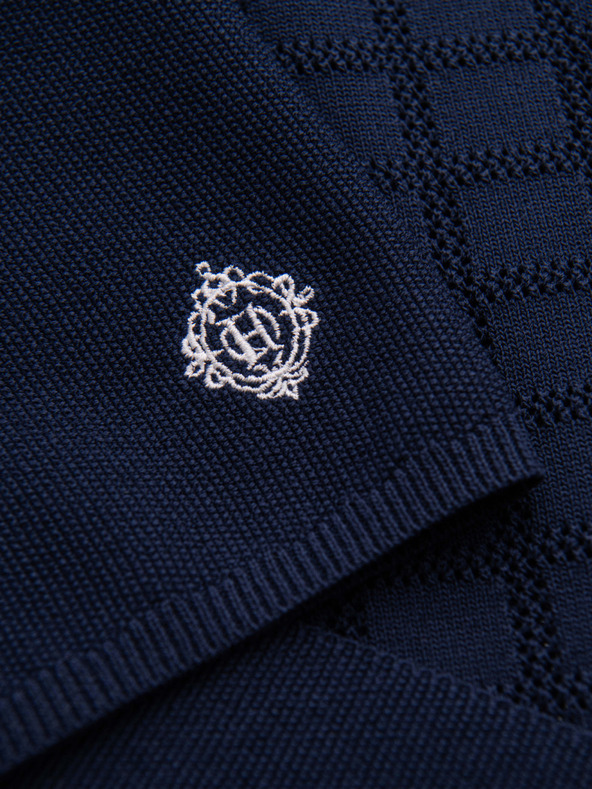 Ombre Clothing Pánska viskózová prelamovaná polokošeľa - tmavo modrá V2 OM-POSS-0168 Ombre Clothing