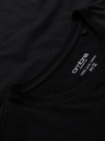 Ombre Clothing Pánske bavlnené tričko BASIC s okrúhlym výstrihom - 3x čierne V9 OM-TSBS-0268 (3x BLACK) Ombre Clothing