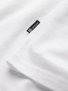 Ombre Clothing Pánske tričko s V výstrihom a elastánom - biele V1 S2040 Ombre Clothing