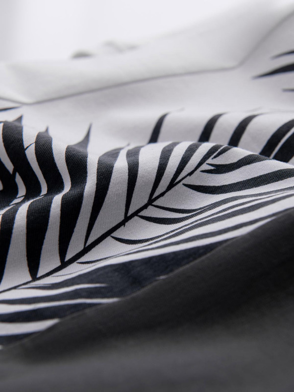 Ombre Clothing Pánske dvojfarebné tričko s potlačom palmových listov - grafitová V2 OM-TSPT-0177 Ombre Clothing