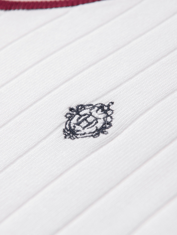 Ombre Clothing Pánske viskózové tričko s V výstrihom - biele V1 OM-TSCT-0266 Ombre Clothing