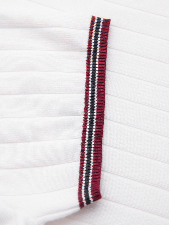 Ombre Clothing Pánske viskózové tričko s V výstrihom - biele V1 OM-TSCT-0266 Ombre Clothing