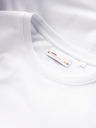 Ombre Clothing Pánske bavlnené tričko s kontrastným dvojfarebným potlačom - biele V2 OM-TSPT-0219 Ombre Clothing