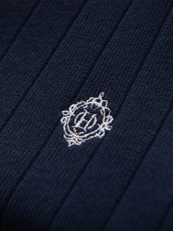 Ombre Clothing Pánske viskózové tričko so zmäkčovacím výstrihom - tmavo modré V2 OM-TSCT-0266 Ombre Clothing