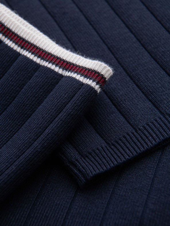 Ombre Clothing Pánske viskózové tričko so zmäkčovacím výstrihom - tmavo modré V2 OM-TSCT-0266 Ombre Clothing