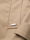 Ombre Clothing Elegantný pánsky dvojradový kabát SLIM FIT s páskom - béžový V1 OM-COLC-0146 Ombre Clothing