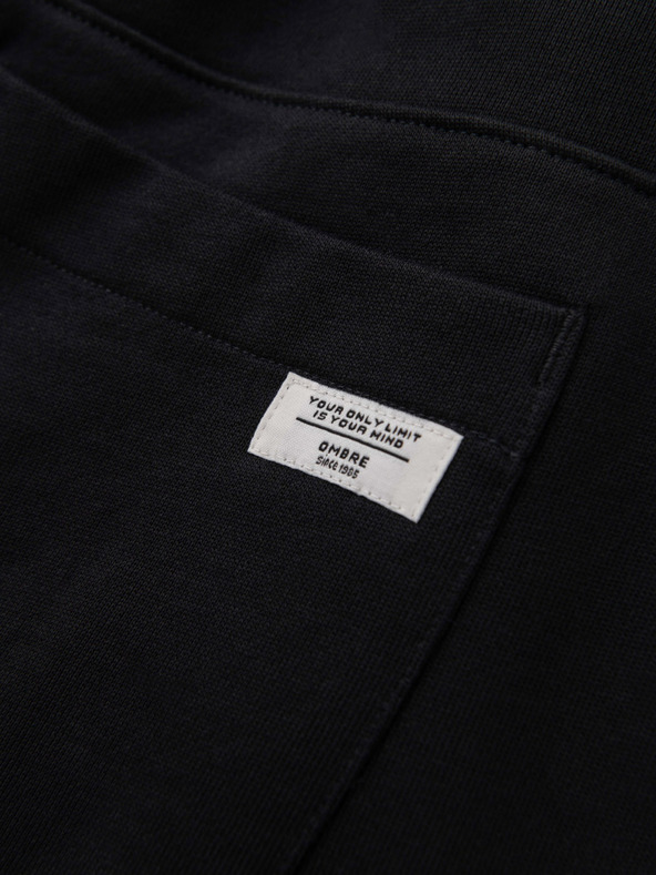 Ombre Clothing Pánske tepláky BASIC so žebrovanou nohavicou - čierne V5 OM-PABS-0305 Ombre Clothing