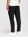 Ombre Clothing Pánske tepláky s rovnými nohavicami z hladkého úpletu - čierne V1 OM-PSBC-0221 Ombre Clothing